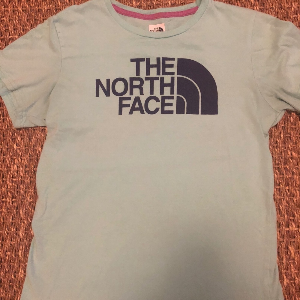 North Face Girls Large 14/16 Short Sleeve Tee Blue